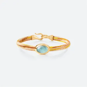 Ole Lynggaard Life Bracelet with Aquamarine 6mm - Golden