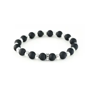 Onyx Silverball (Large) Stack Bracelet