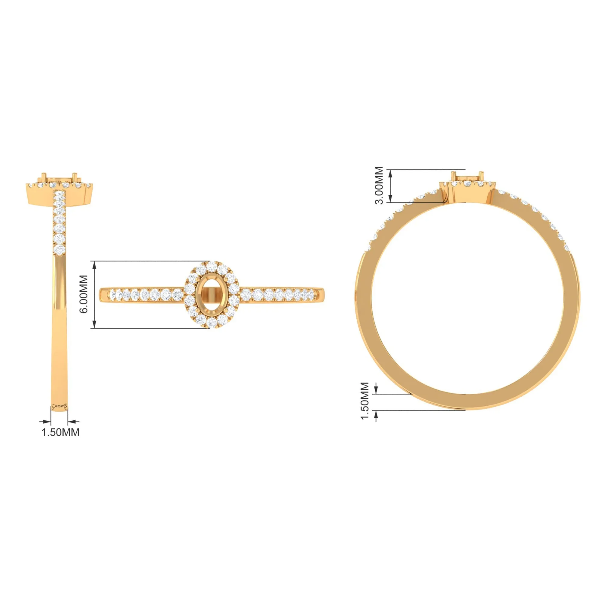 Oval Cut Aquamarine Diamond Halo Ring