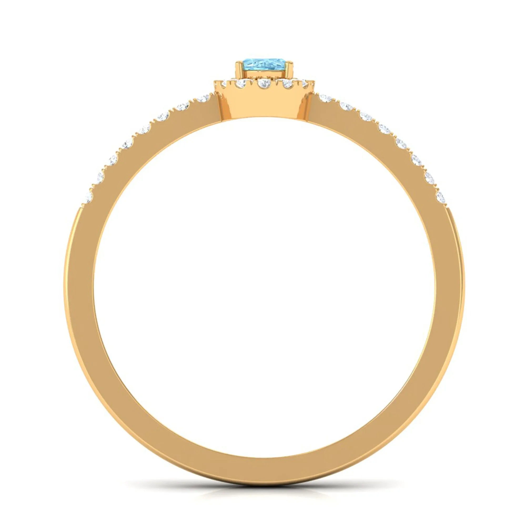 Oval Cut Aquamarine Diamond Halo Ring
