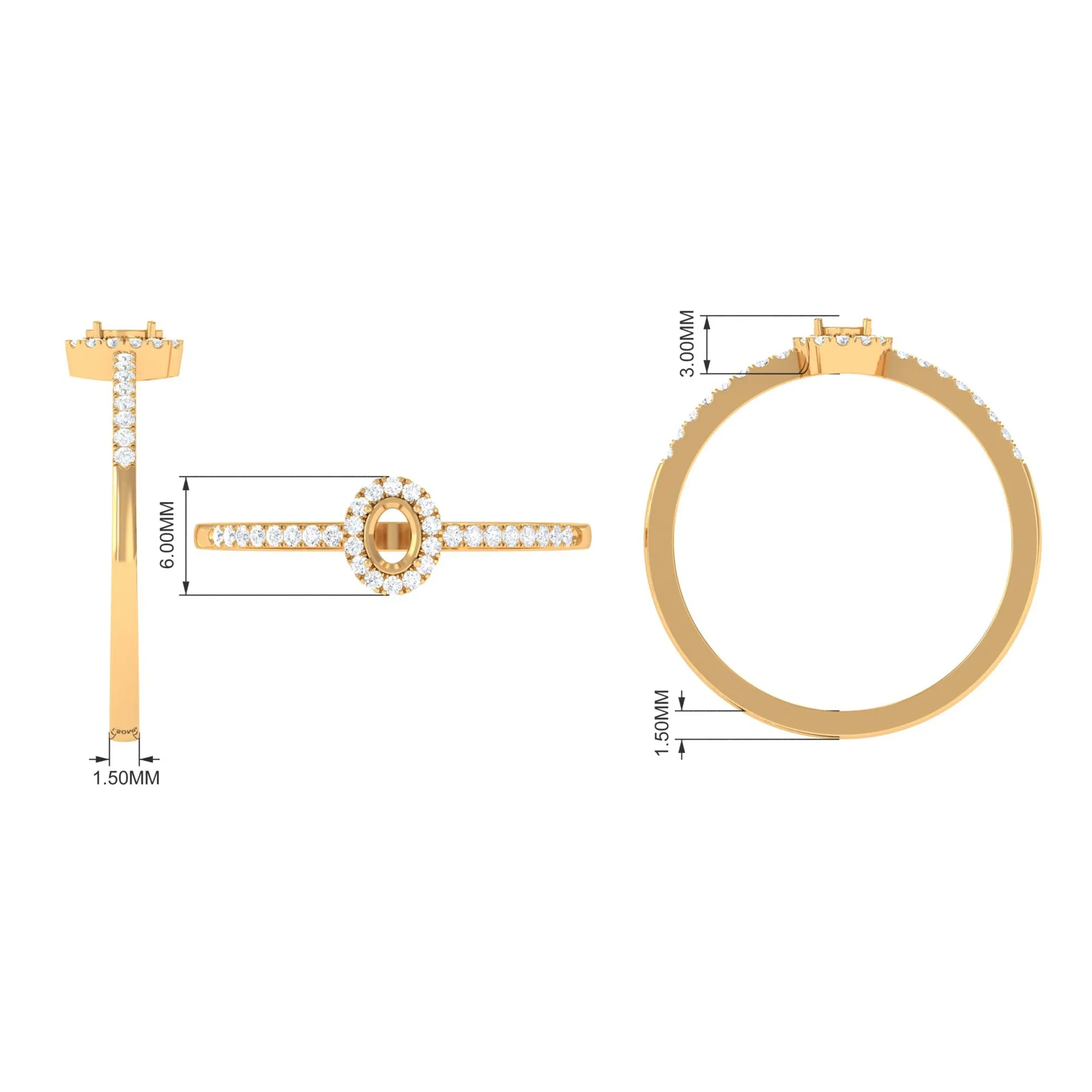 Oval Cut Aquamarine Diamond Halo Ring