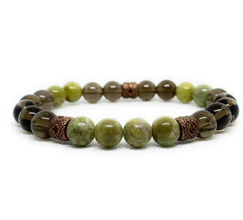 Peridot and Smoky Quartz Bracelet