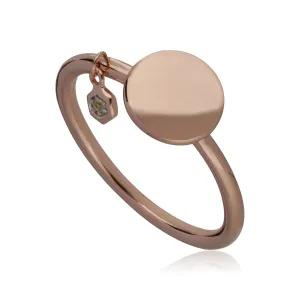 Peridot Gravur Ring in Rose Vergoldetem Sterling Silber