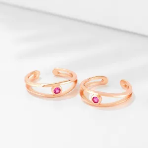 Pink Rose Gold 925 Silver Toe Ring