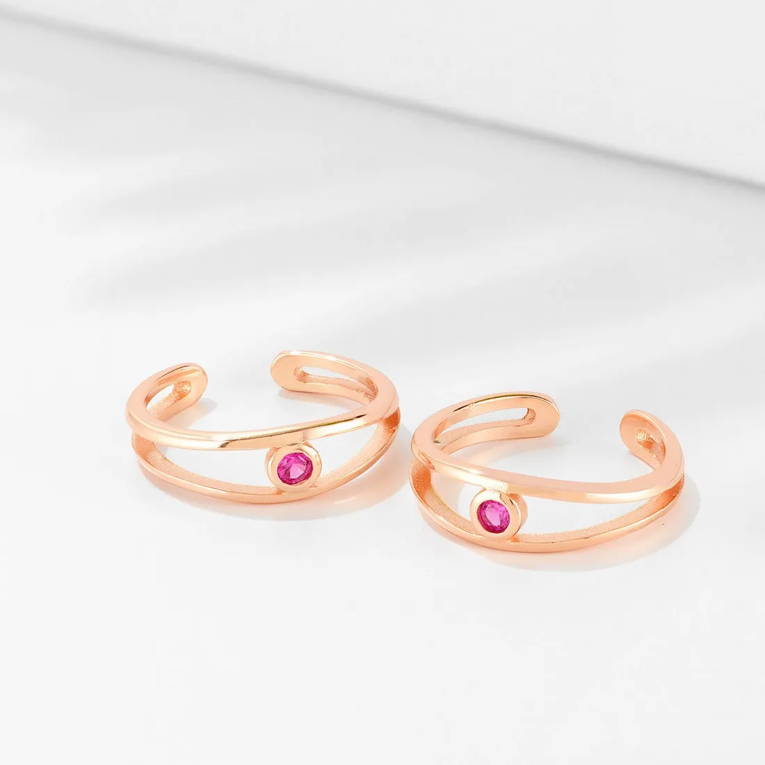 Pink Rose Gold 925 Silver Toe Ring
