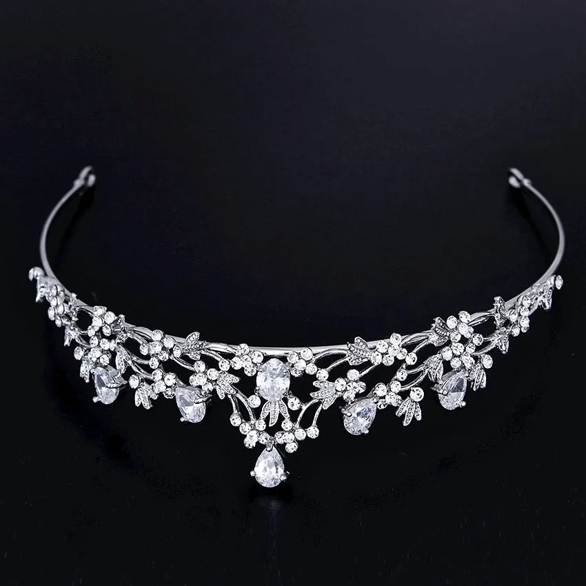"Annelise" - Silver Cubic Zirconia Bridal Tiara