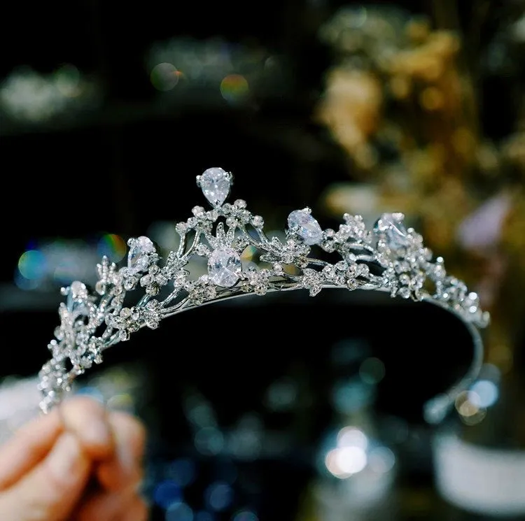"Annelise" - Silver Cubic Zirconia Bridal Tiara