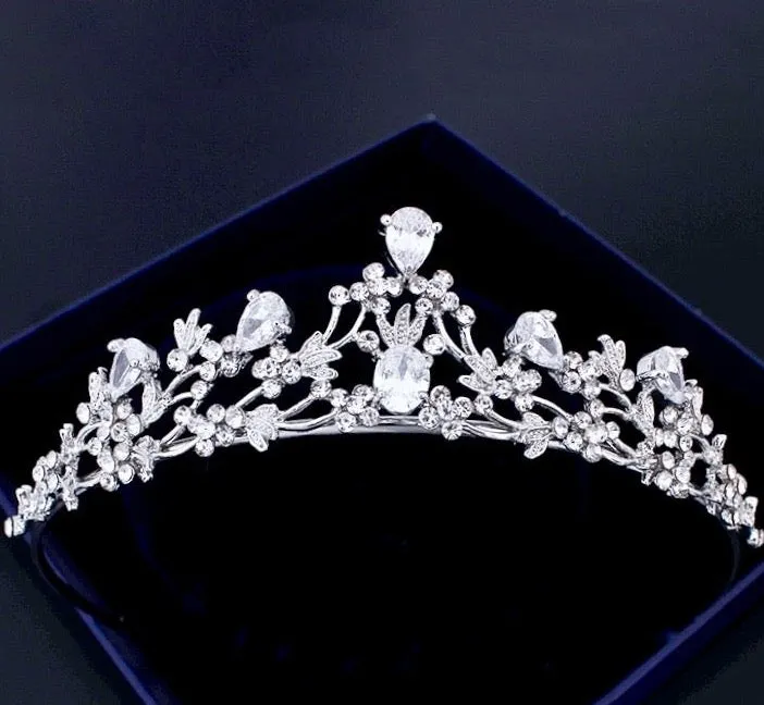 "Annelise" - Silver Cubic Zirconia Bridal Tiara