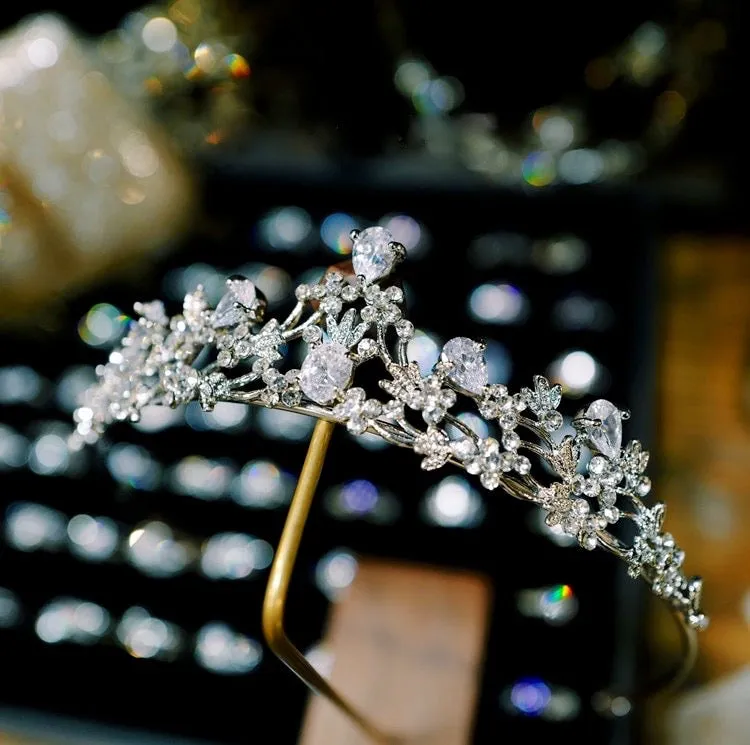 "Annelise" - Silver Cubic Zirconia Bridal Tiara