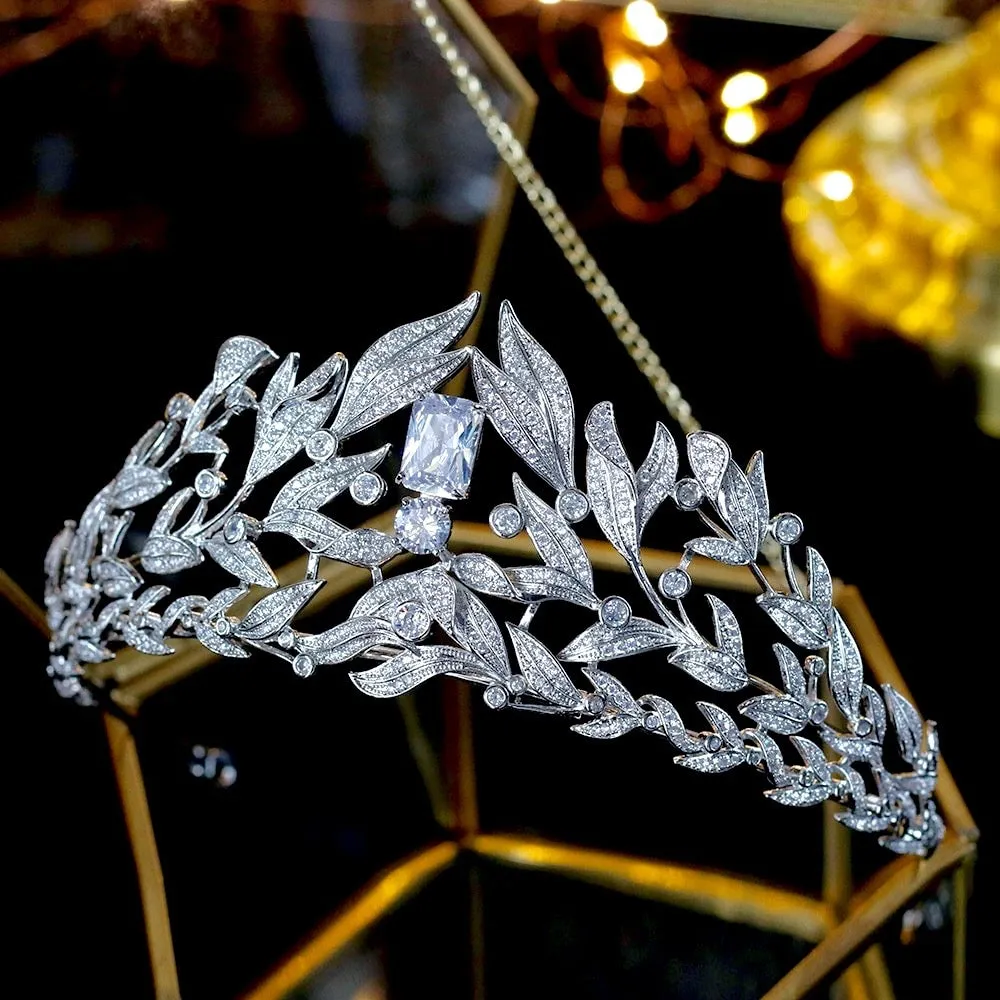 "Belaire" - Micro-Pave Cubic Zirconia Bridal Tiara