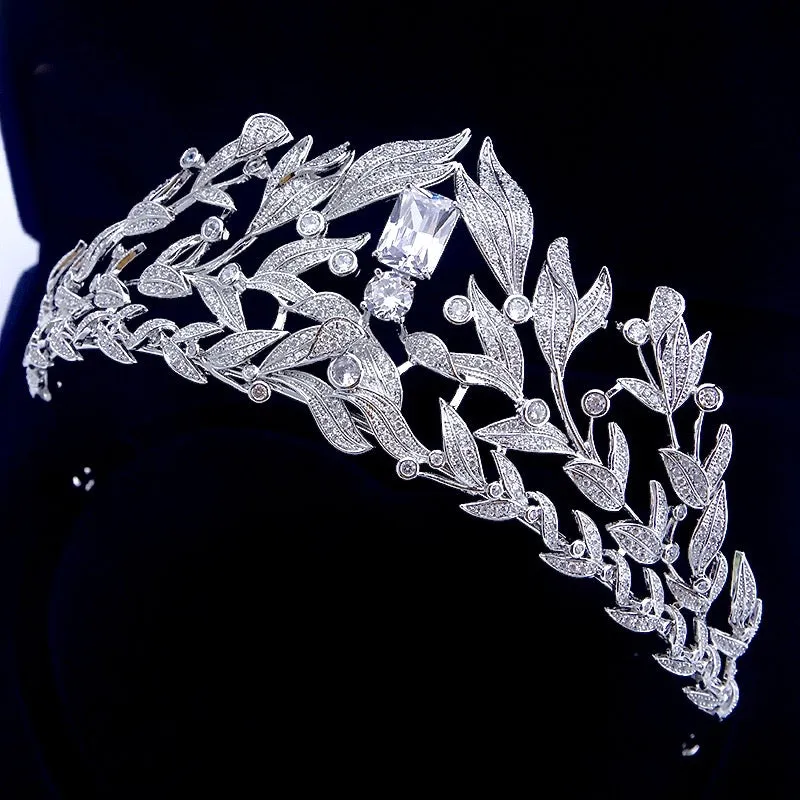 "Belaire" - Micro-Pave Cubic Zirconia Bridal Tiara