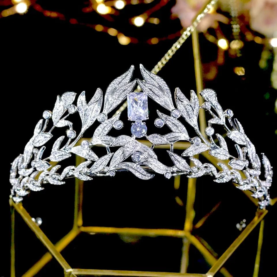 "Belaire" - Micro-Pave Cubic Zirconia Bridal Tiara