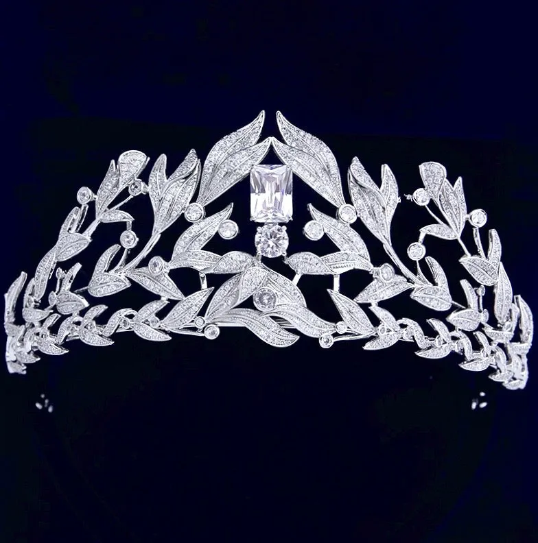 "Belaire" - Micro-Pave Cubic Zirconia Bridal Tiara