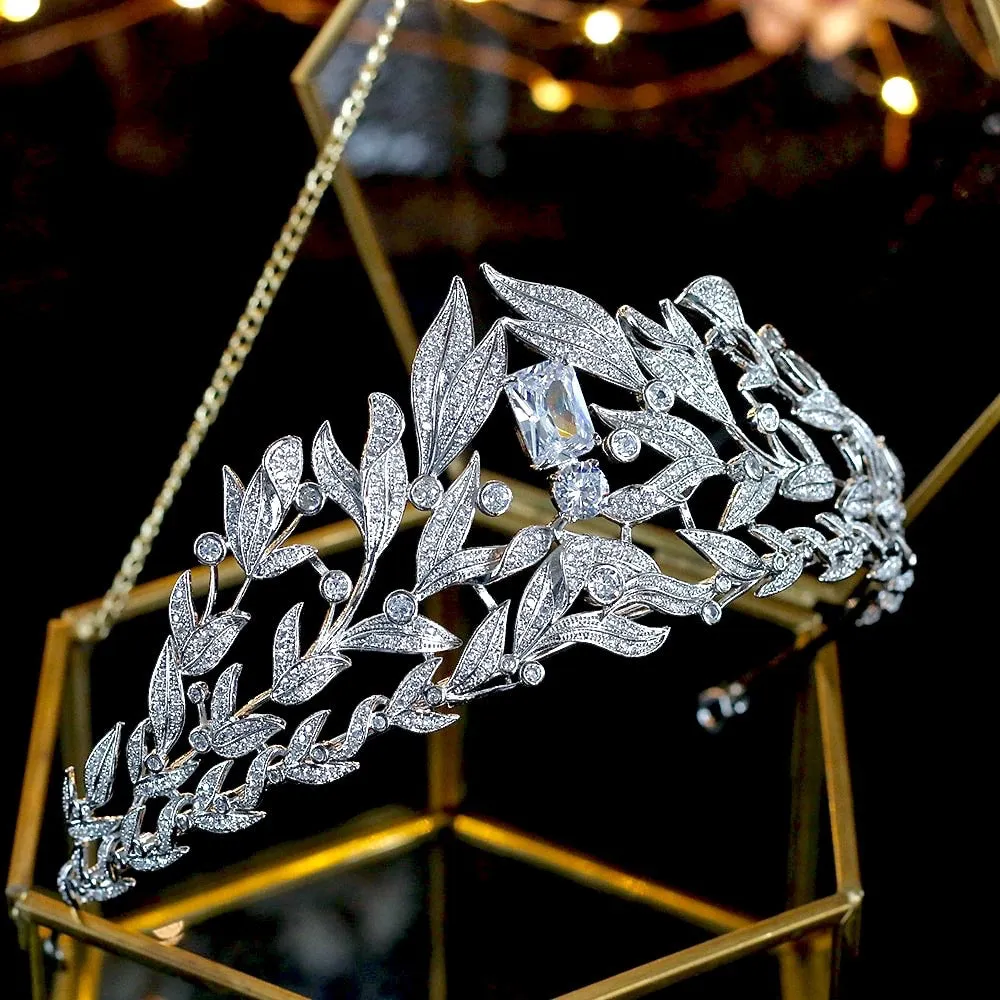 "Belaire" - Micro-Pave Cubic Zirconia Bridal Tiara