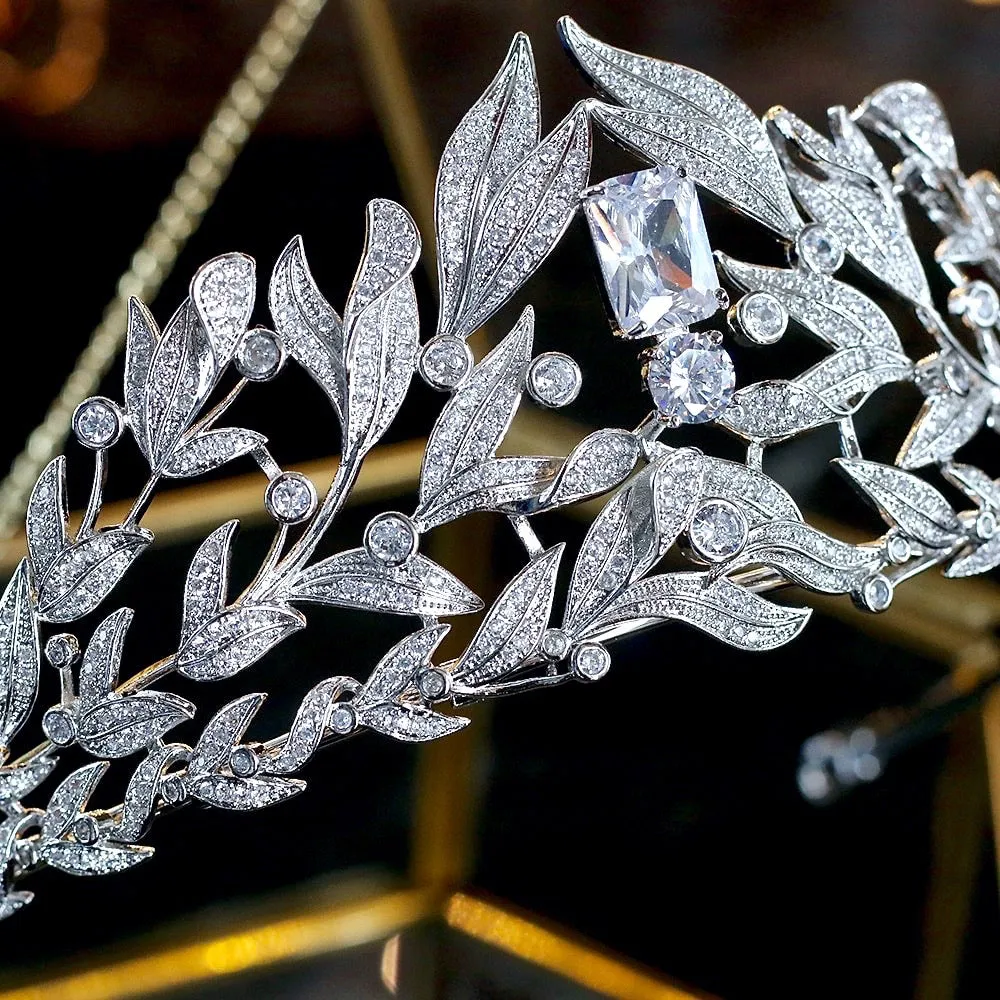 "Belaire" - Micro-Pave Cubic Zirconia Bridal Tiara