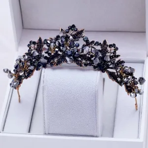 "Sansa" - Victorian Gothic Black Bridal Tiara