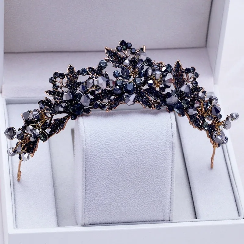 "Sansa" - Victorian Gothic Black Bridal Tiara