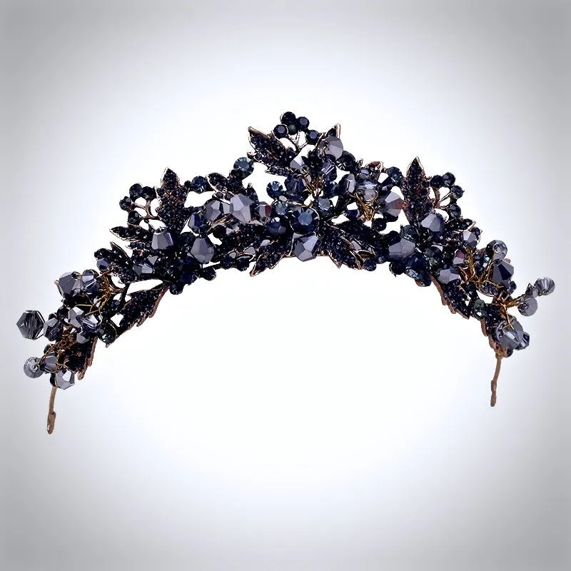 "Sansa" - Victorian Gothic Black Bridal Tiara