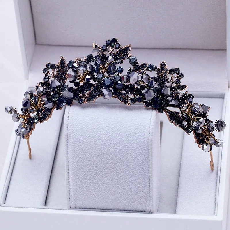 "Sansa" - Victorian Gothic Black Bridal Tiara