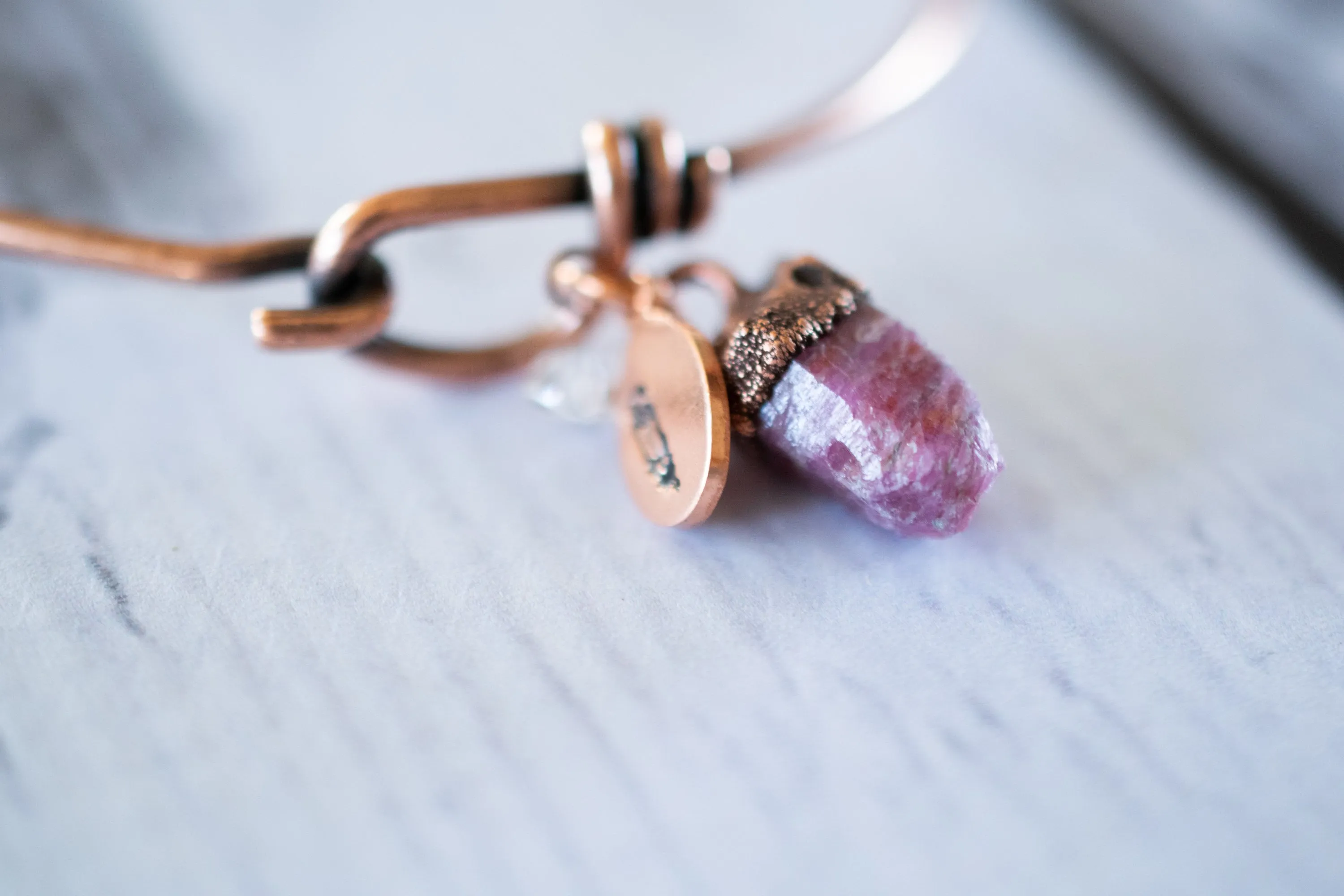 Raw ruby bracelet | Rough ruby bracelet