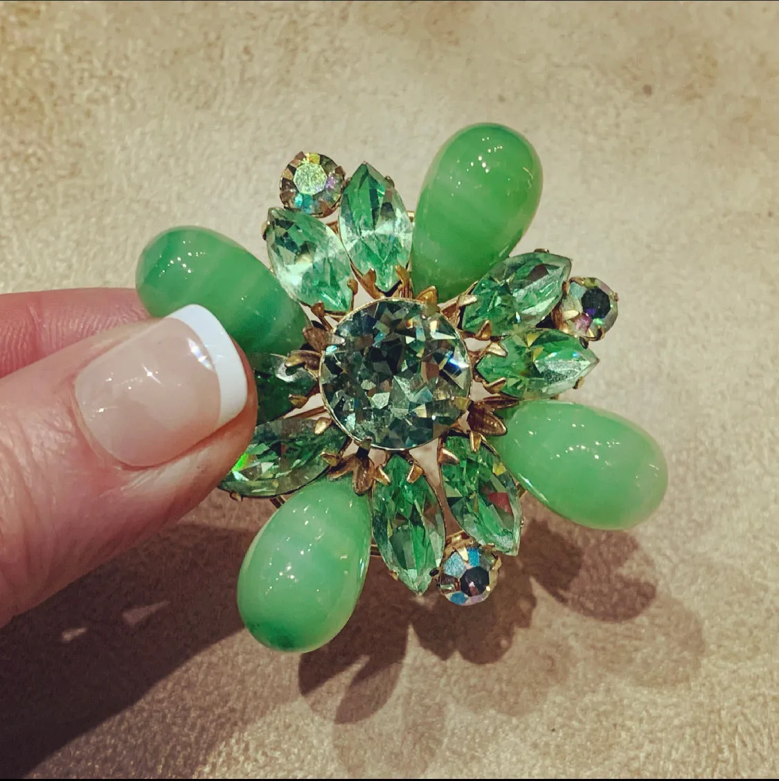 Regency Vintage Mint Green brooch