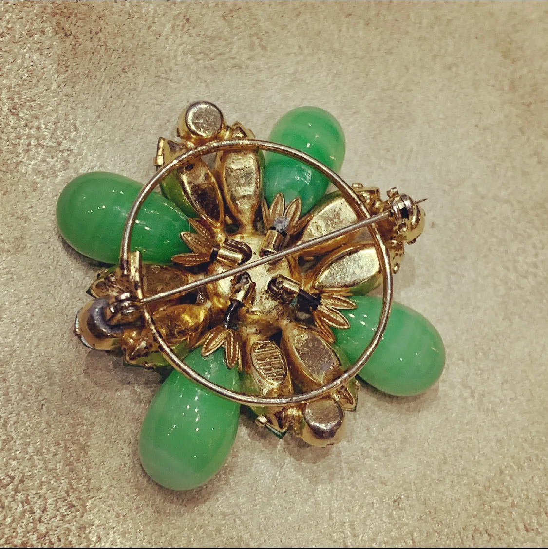 Regency Vintage Mint Green brooch