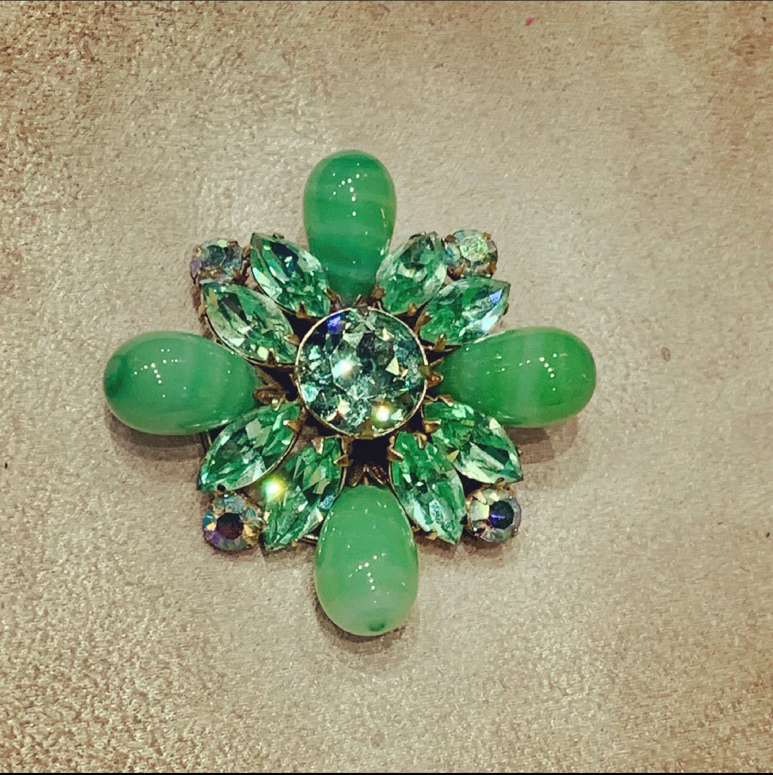 Regency Vintage Mint Green brooch