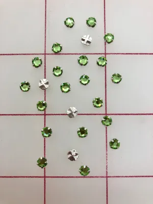 Rhinestones - 16SS Czech Bright-Cut Rose Montees Peridot