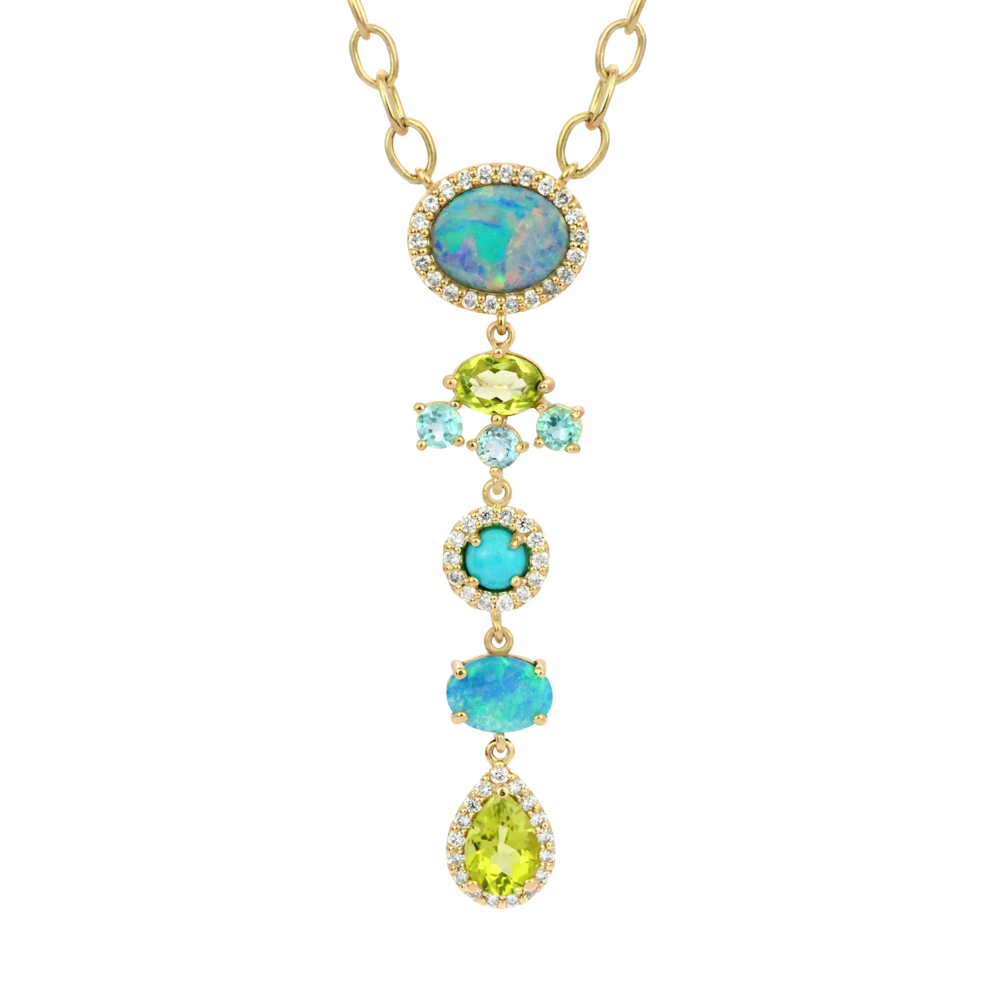 Riviera 14K Opal & Gemstone Necklace