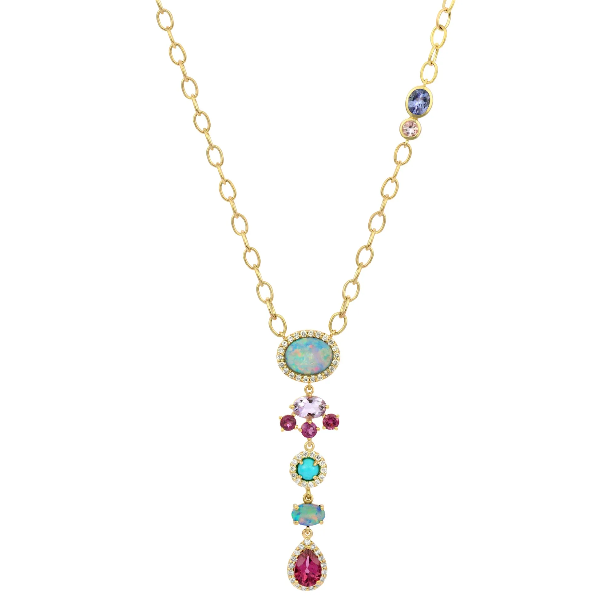 Riviera 14K Opal & Gemstone Necklace