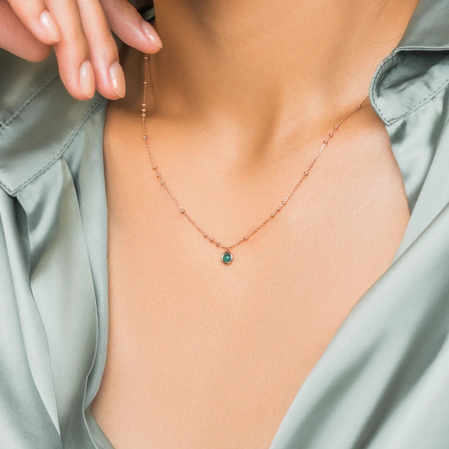 Rose Gold Birthstone Necklace