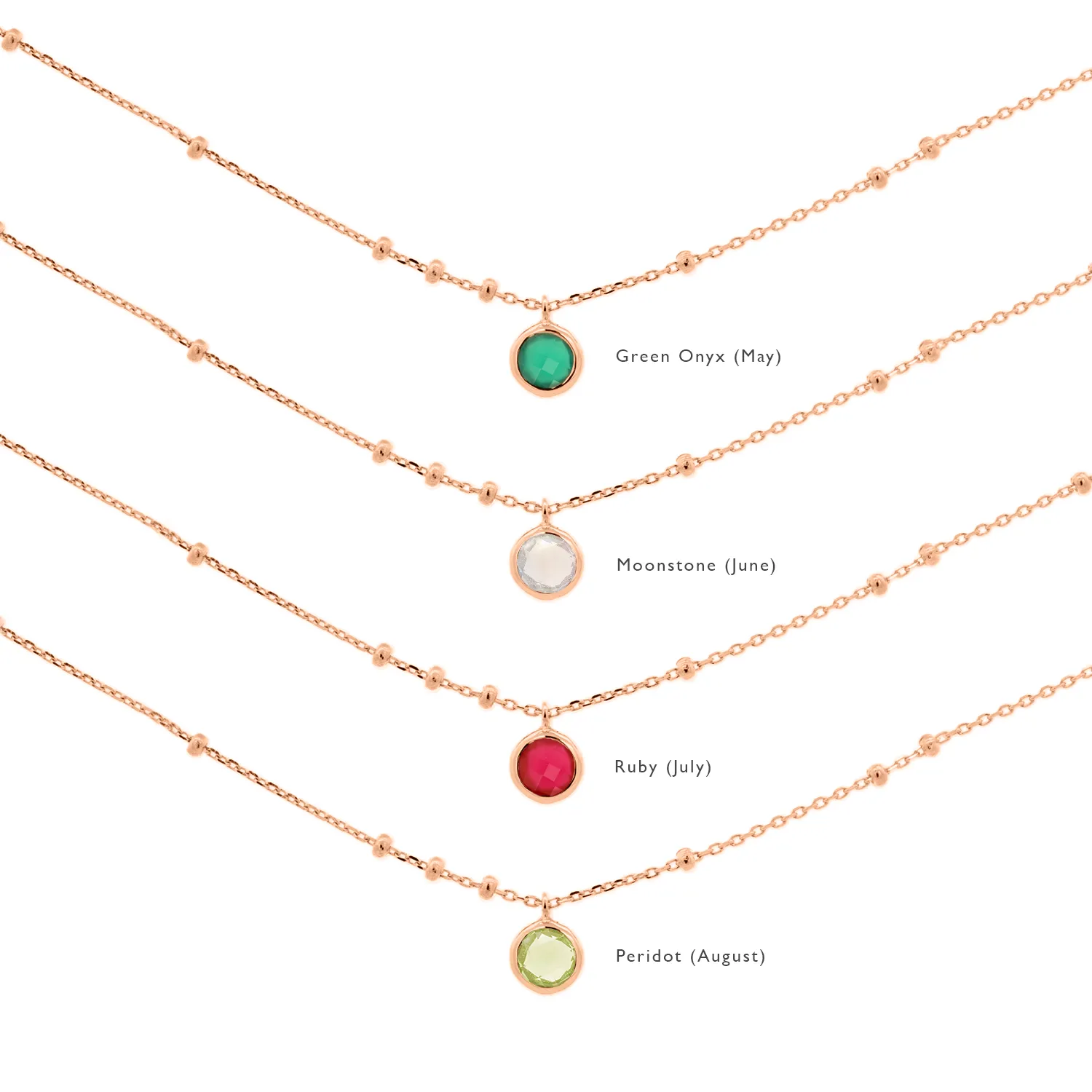Rose Gold Birthstone Necklace