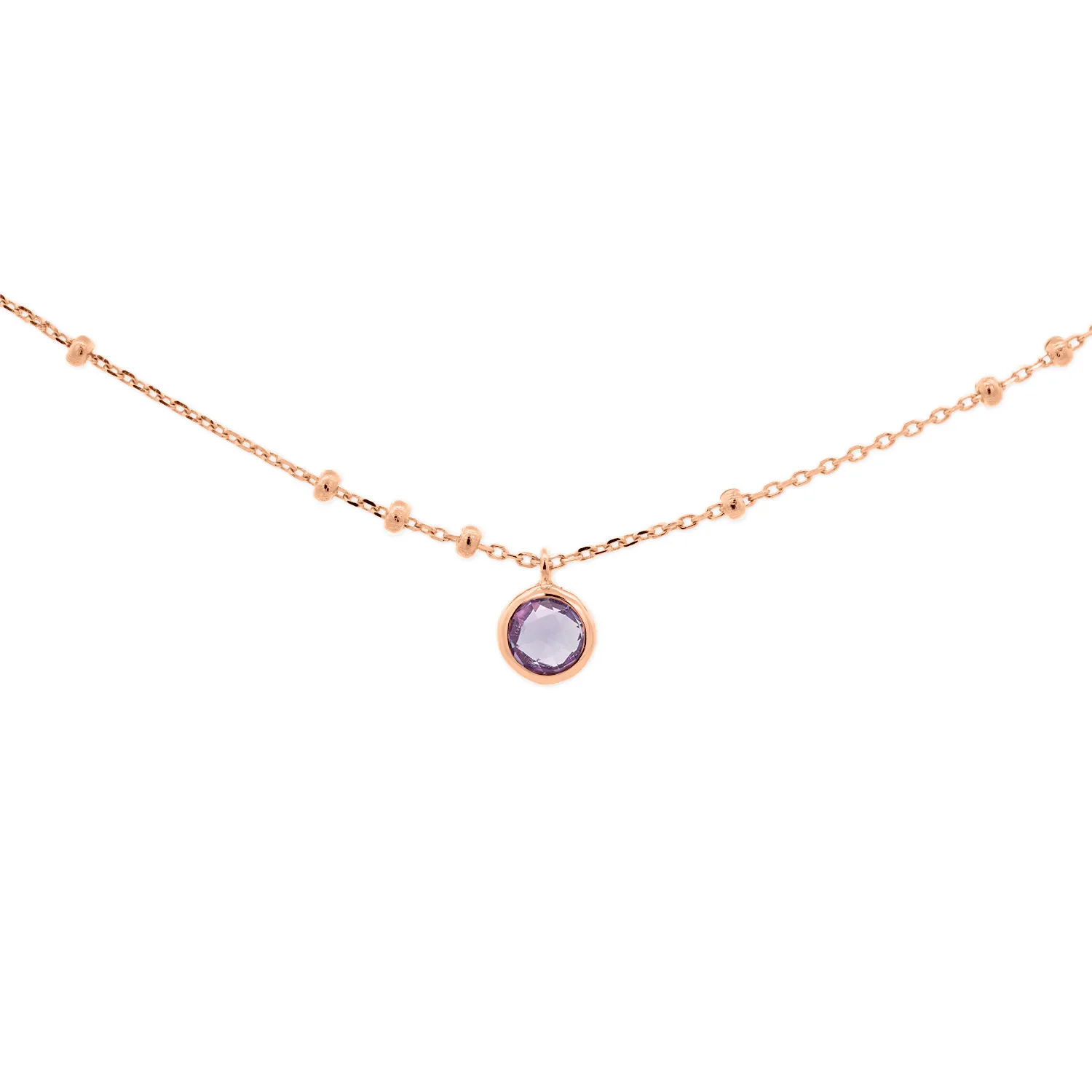 Rose Gold Birthstone Necklace
