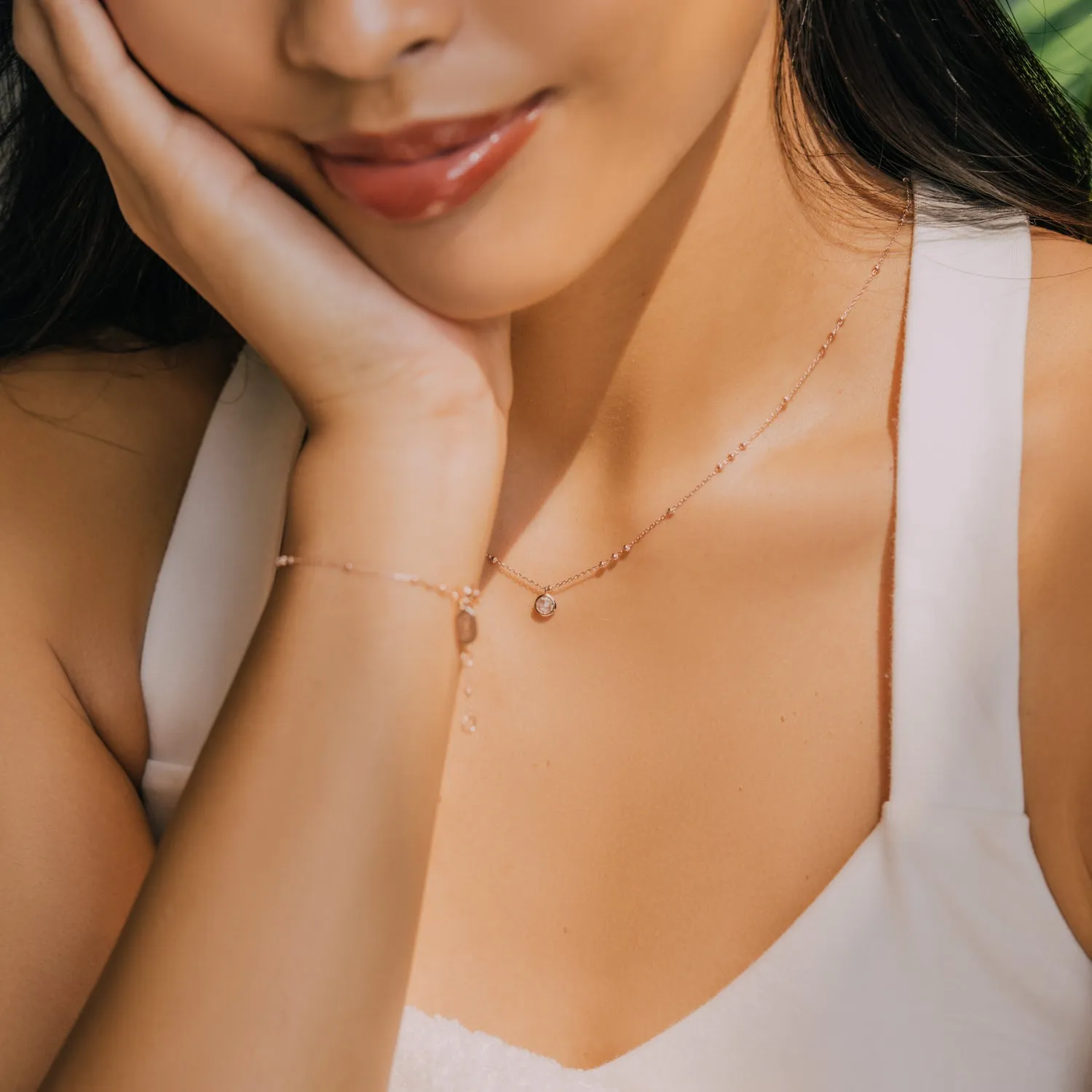 Rose Gold Birthstone Necklace