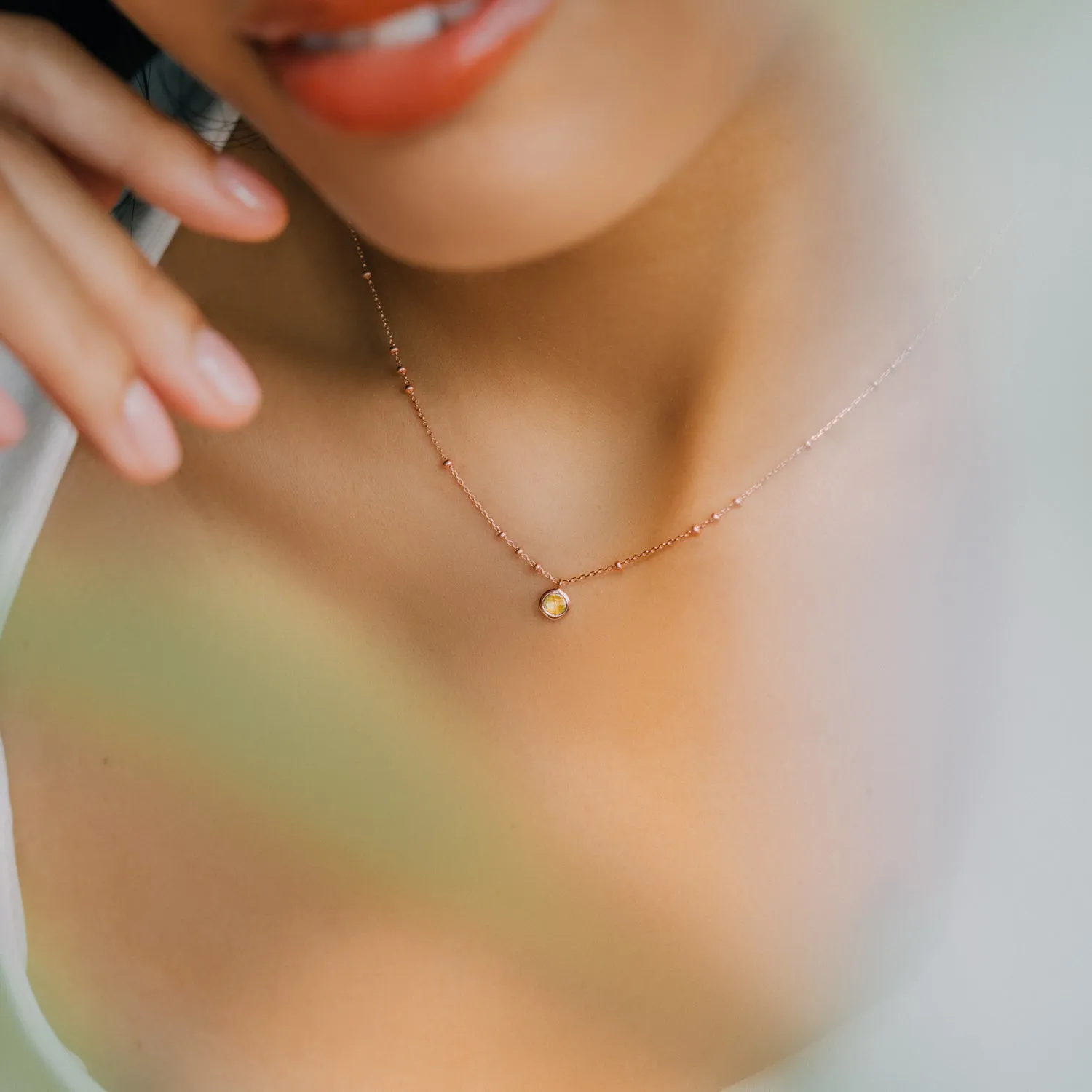 Rose Gold Birthstone Necklace
