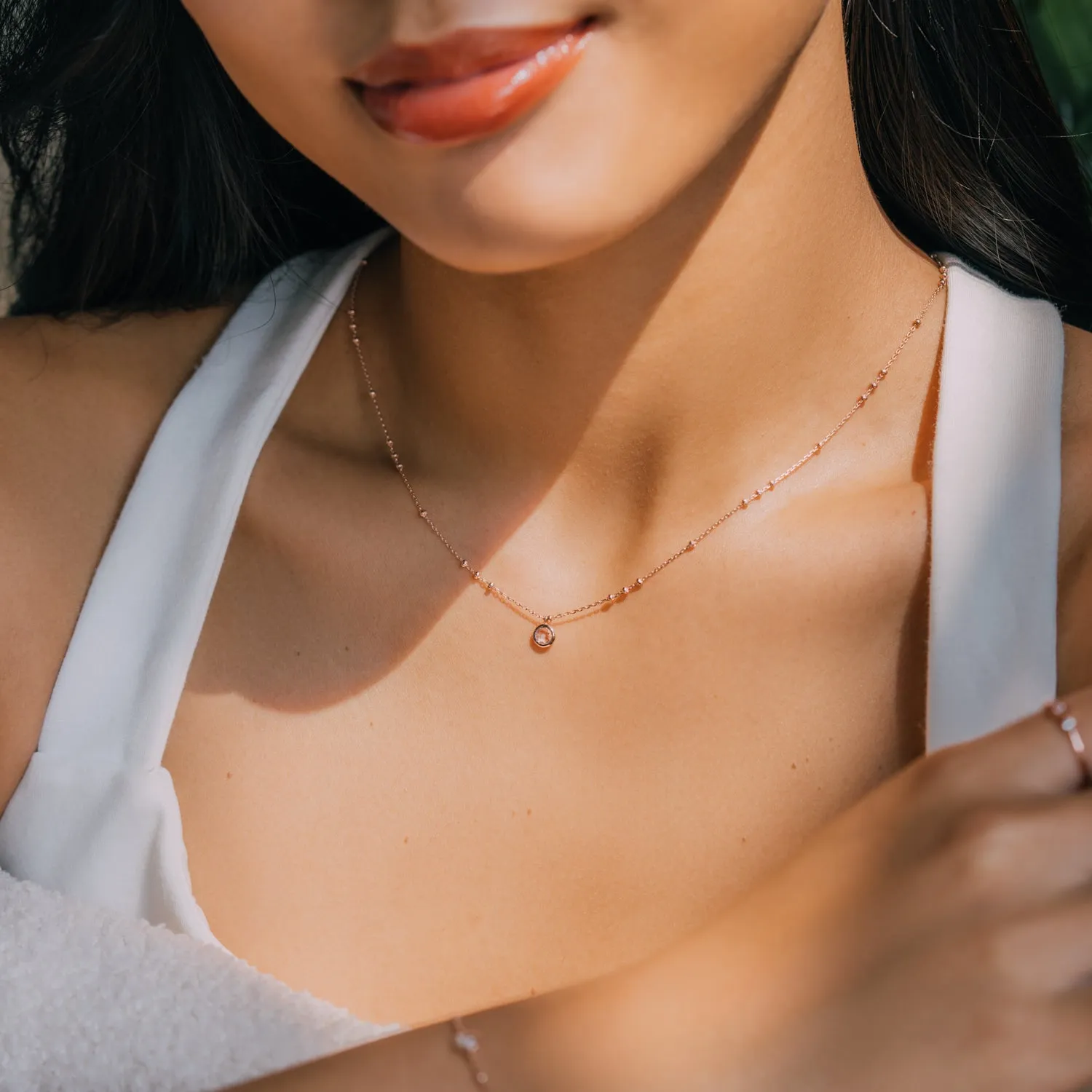 Rose Gold Birthstone Necklace