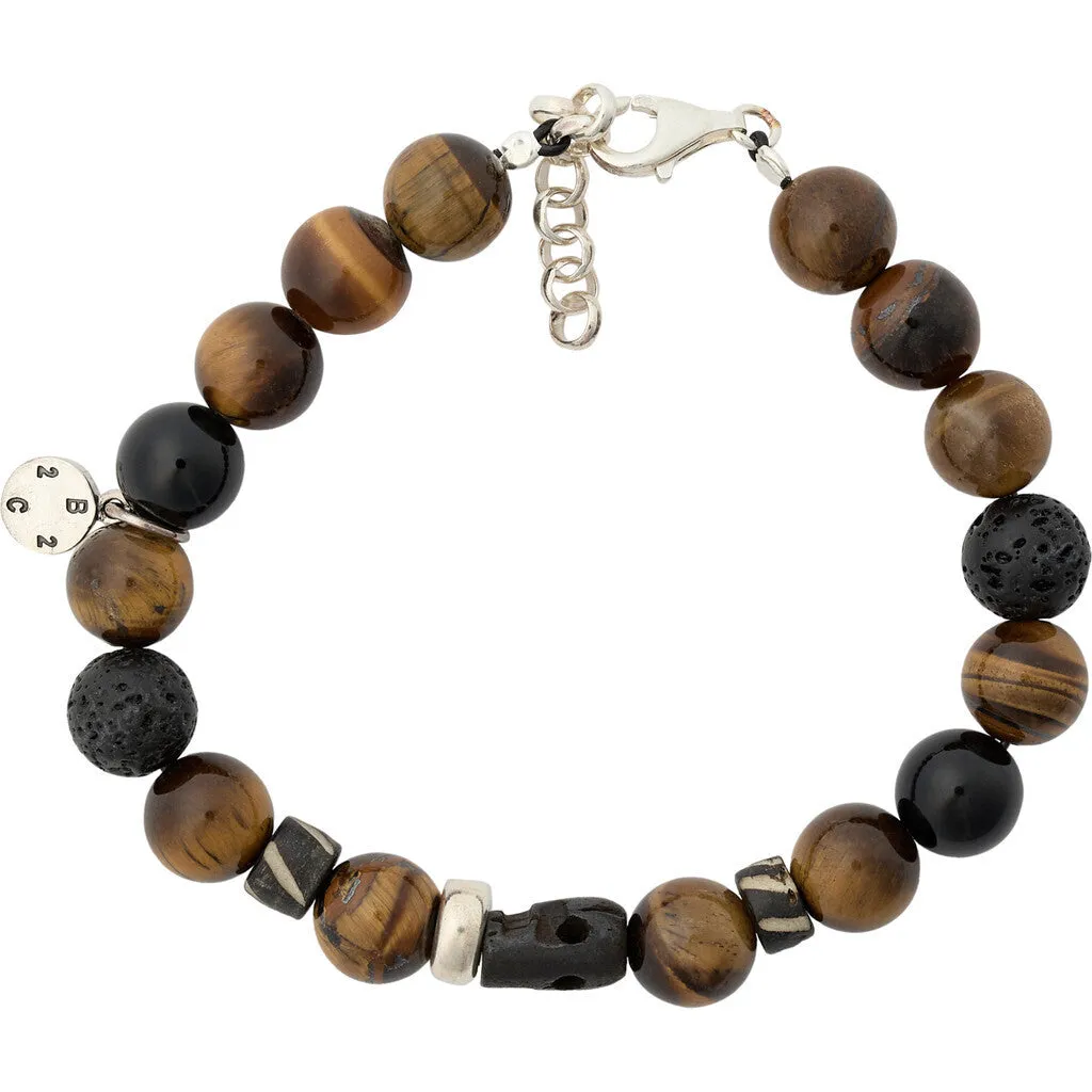 Round Gemstone Bracelet 10mm - BRW Brown