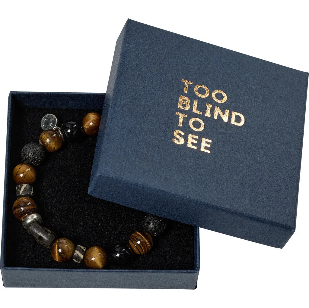 Round Gemstone Bracelet 10mm - BRW Brown