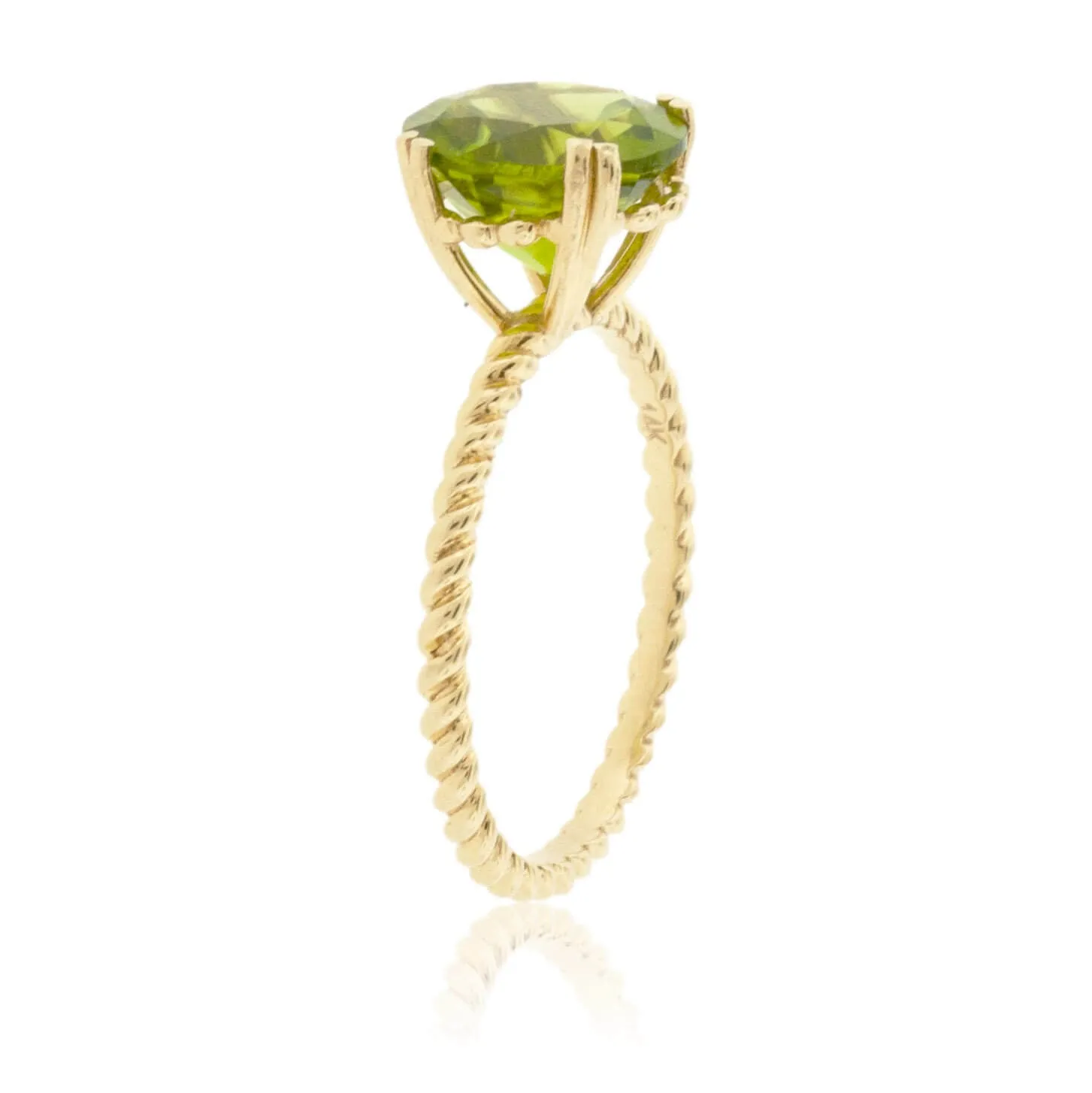 Round Peridot with Braided Band