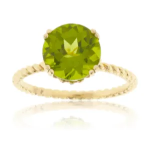 Round Peridot with Braided Band
