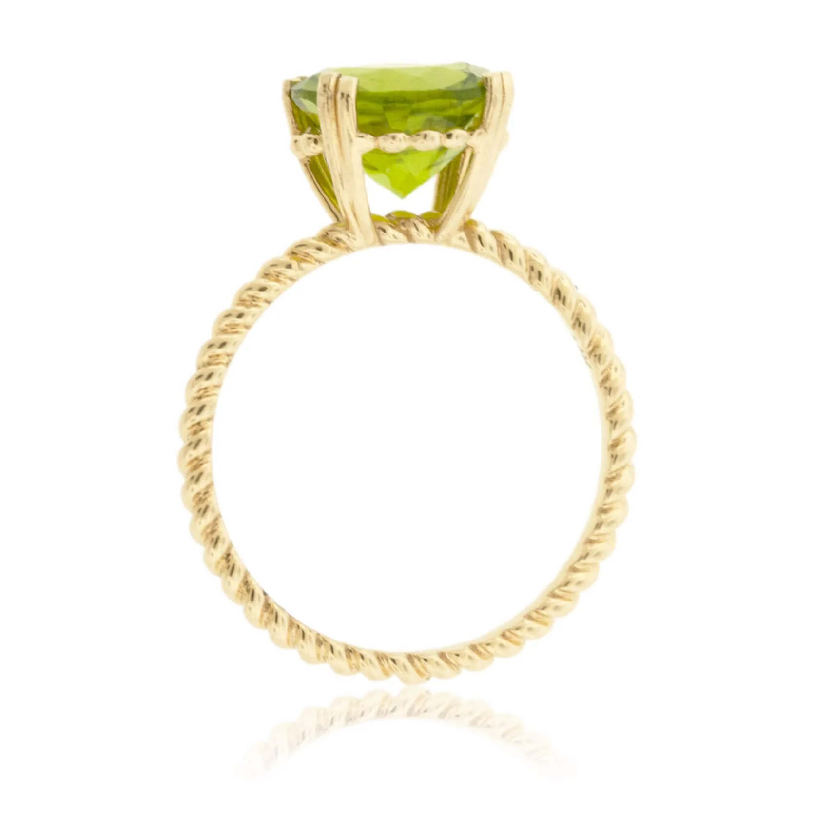 Round Peridot with Braided Band
