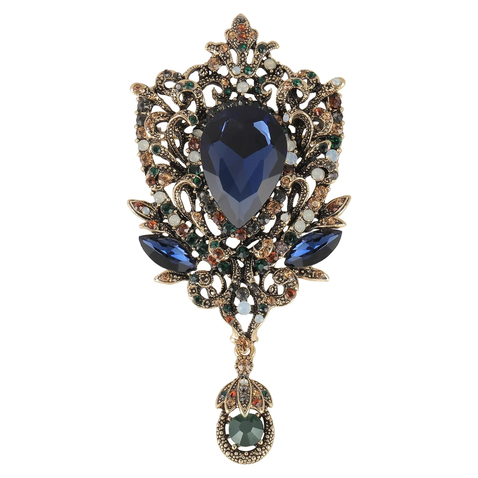 Royal Blue  Bouquey coat brooch