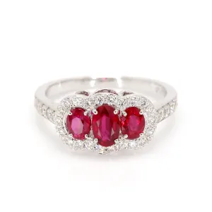 Ruby 3 Stone Ring