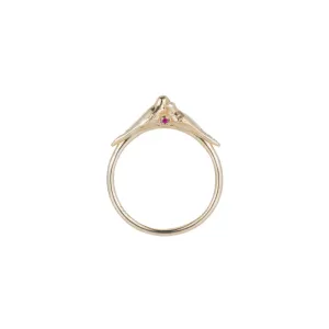 Ruby Hearts Lovebirds Ring (ready to ship option)*