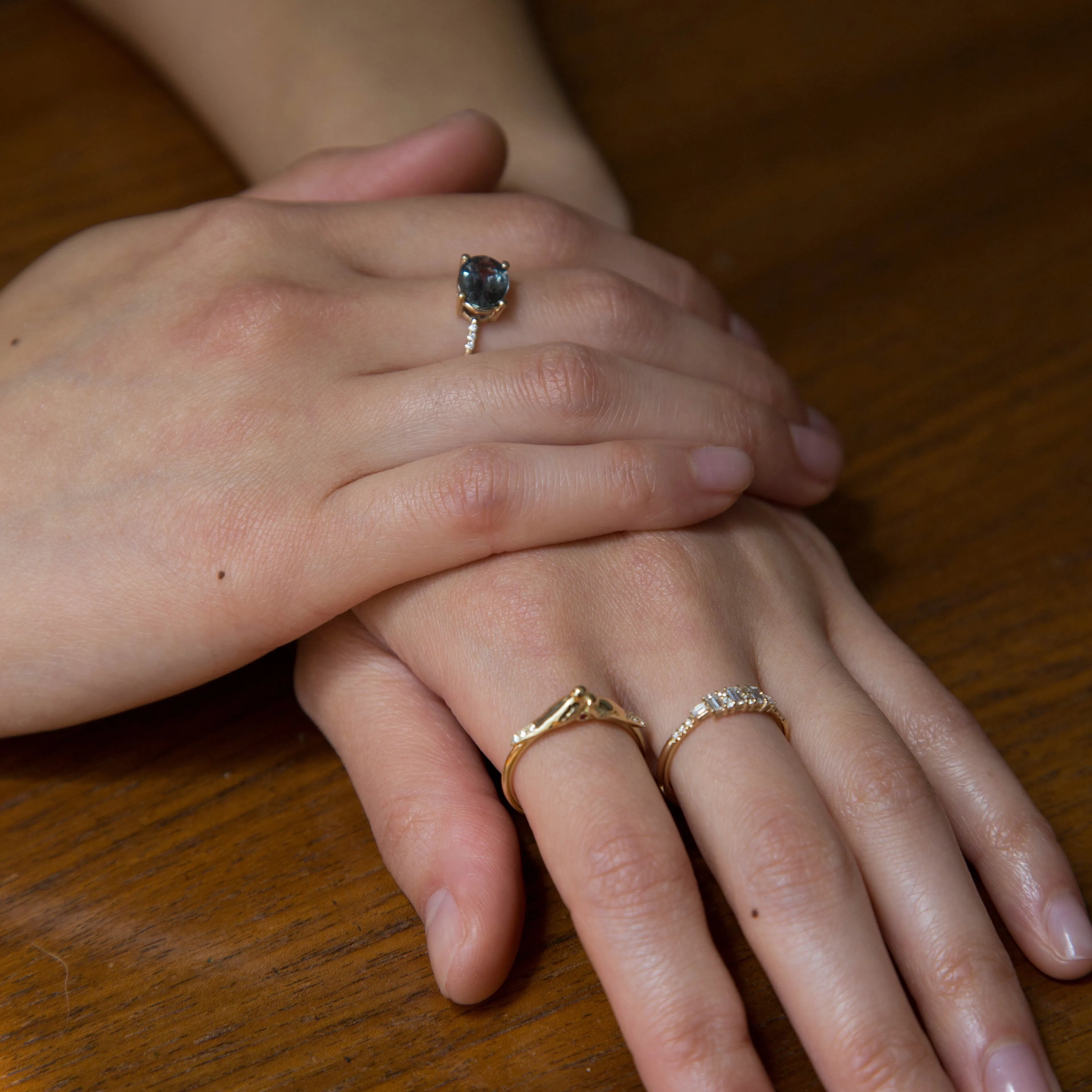 Ruby Hearts Lovebirds Ring (ready to ship option)*