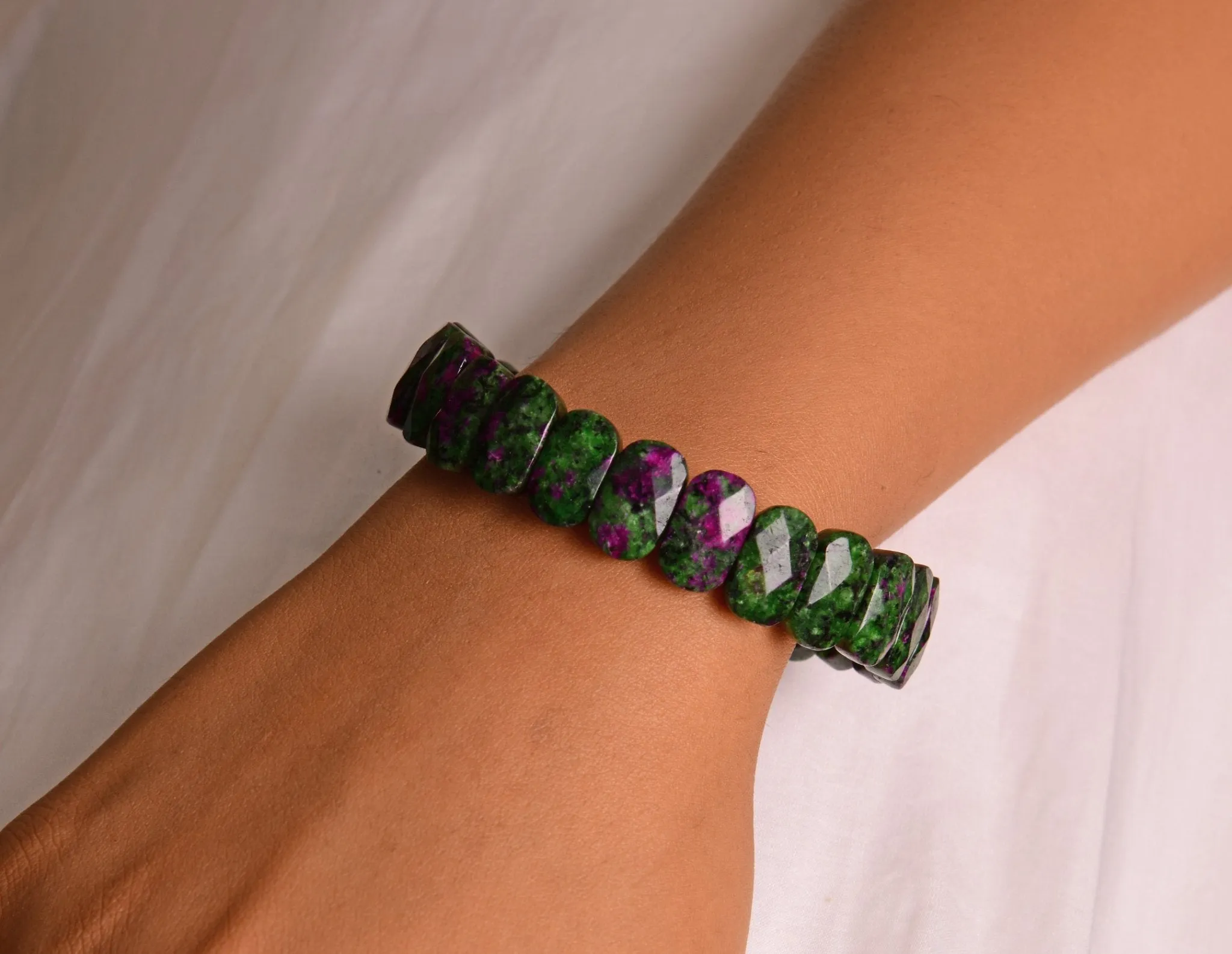 Ruby in Zoisite Flat Bracelet
