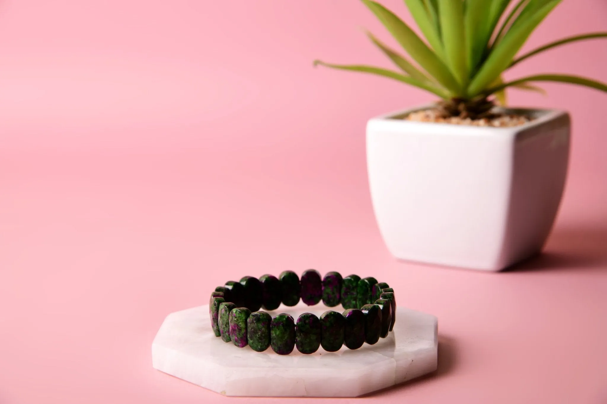 Ruby in Zoisite Flat Bracelet