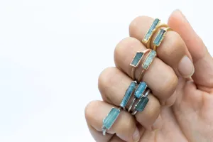 SALE Aquamarine crystal ring | Raw aquamarine ring