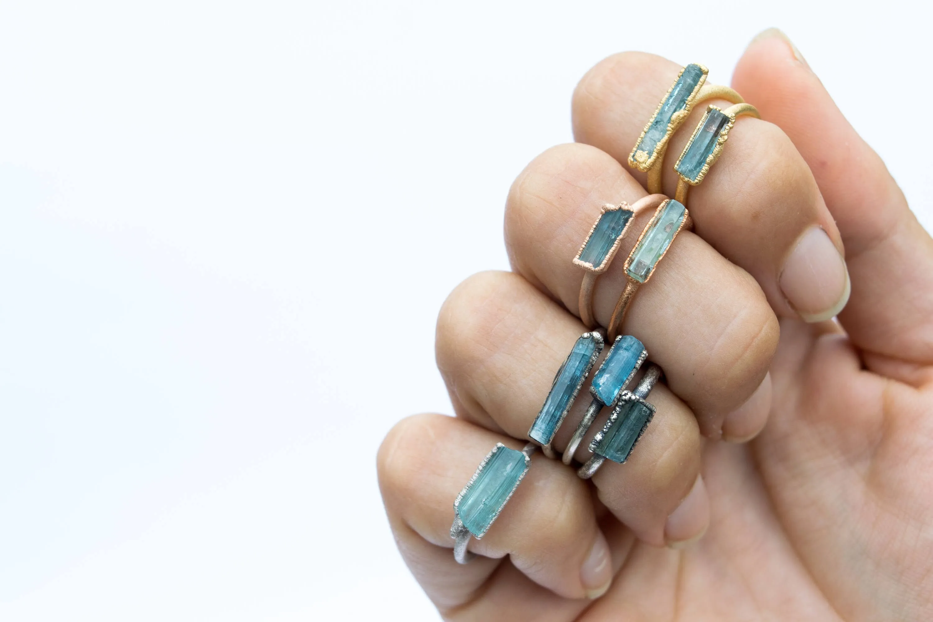 SALE Aquamarine crystal ring | Raw aquamarine ring