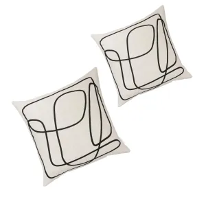 Set of 2 - Peridot 50cm Cushion - Black